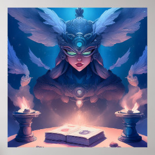 Sorceress  Getting Ready To Cast Spell Poster