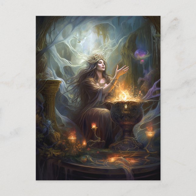 Sorceress Witch Fantasy Art Postcard (Front)