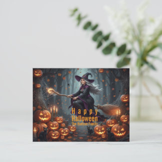 Sorcery Halloween Family Holiday Postcard