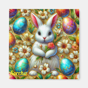 SORCHA ~ Easter Bunny and Eggs ~  Magnet