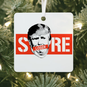 Sore Loser Trump Metal Tree Decoration