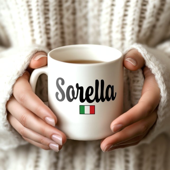 Sorella Italian Flag Mug - Gift for Sister (Sorella Italian Flag Mug - Gift for Italian Sister)