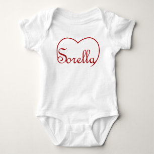 Sorella Italian Sister heart Red Baby Bodysuit