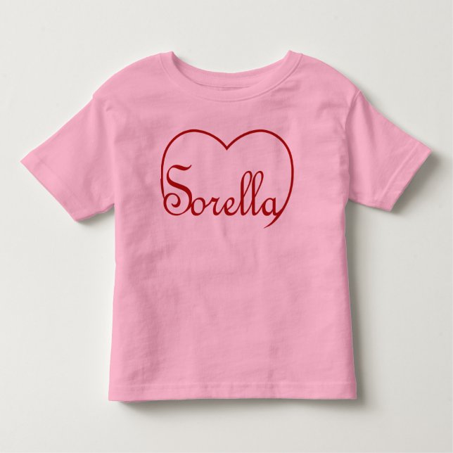 Sorella Italian Sister heart Red Toddler T-Shirt (Front)
