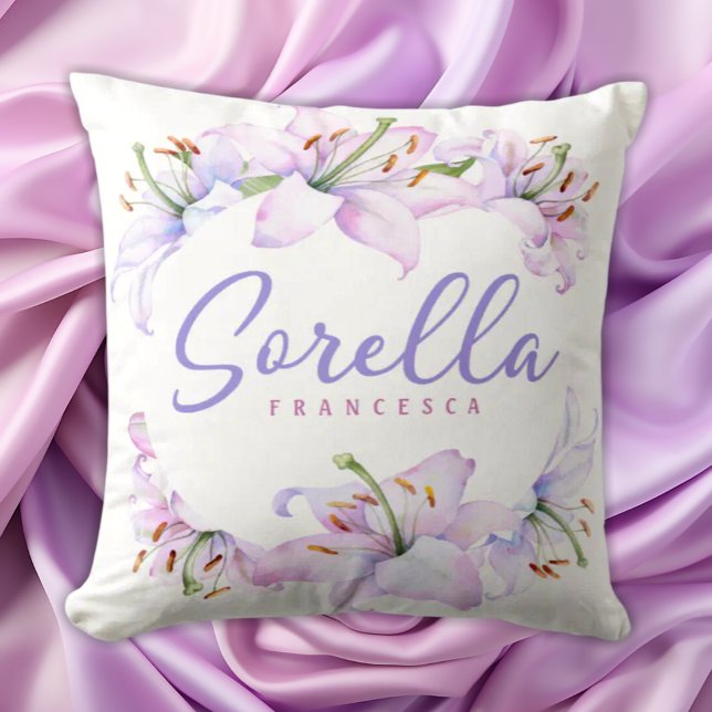 Sorella Lilies - Personalised Gift for Sister Cushion (Creator Uploaded)