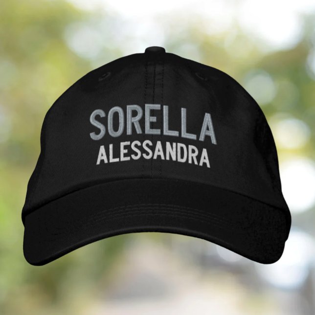 Sorella (SISTER) personalised Embroidered Cap Hat (Creator Uploaded)