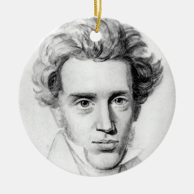 "SOREN KIERKEGAARD" CERAMIC TREE DECORATION (Front)