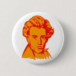 Soren Kierkegaard philosophy existentialist portra 6 Cm Round Badge