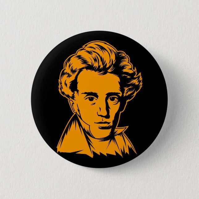 Soren Kierkegaard philosophy existentialist portra 6 Cm Round Badge (Front)
