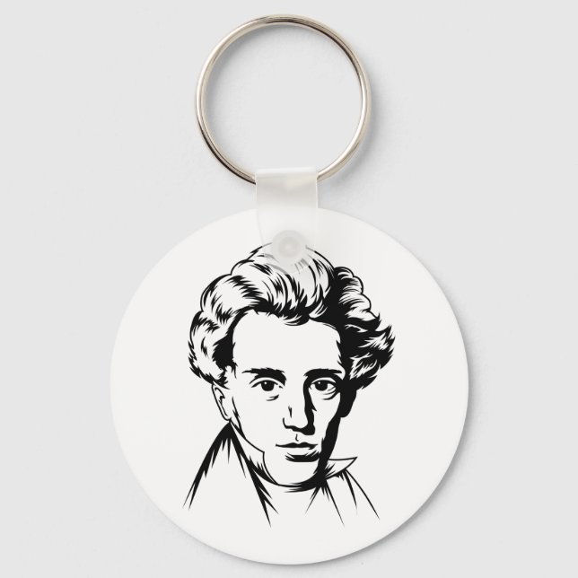 Soren Kierkegaard philosophy existentialist portra Key Ring (Front)