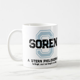 Soren name meaning monogram black blue coffee mug