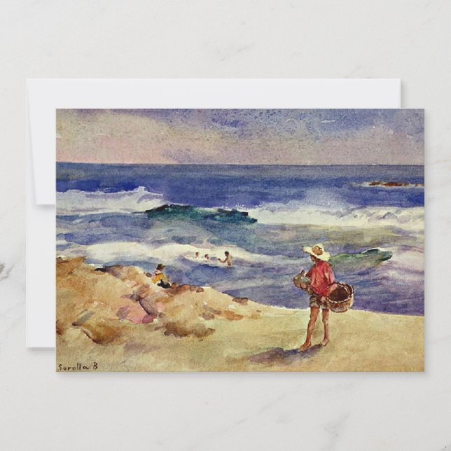 Sorolla - Boy on the Sand Card (Front)
