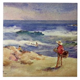 Sorolla - Boy on the Sand Ceramic Tile
