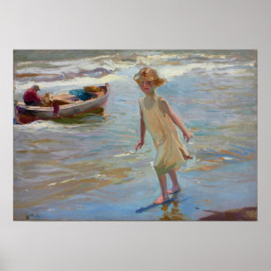 Sorolla - Nina On The Beach, Valencia Poster