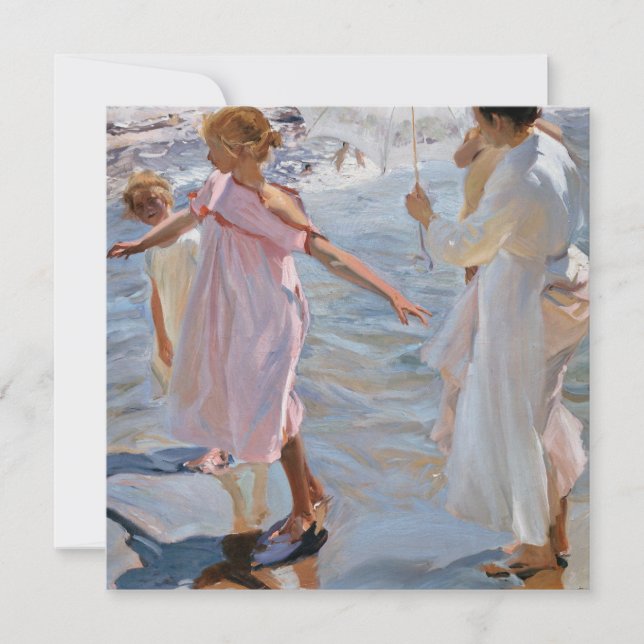 Sorolla Y Bastida - Time For A Bathe, Valencia Holiday Card (Front)