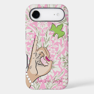 Sorority Life pink stache iPhone case