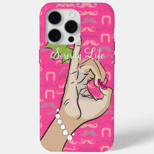 Sorority Life pink stache iPhone case