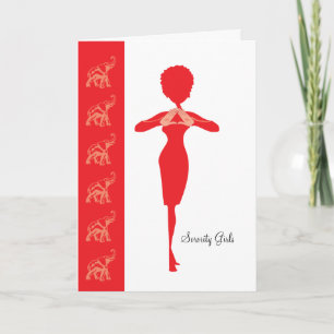 Sorority red elephant card