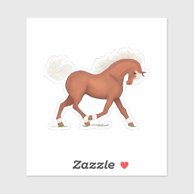 Sorrel Horse With Blaze & Socks Pony Equestrian (Sheet)