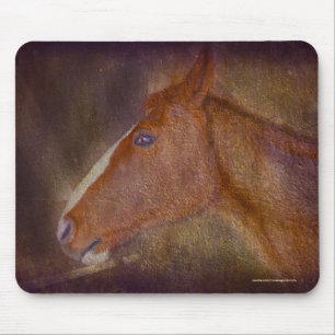 Sorrel Stallion in a Barn Stall Equine Art Mouse Pad