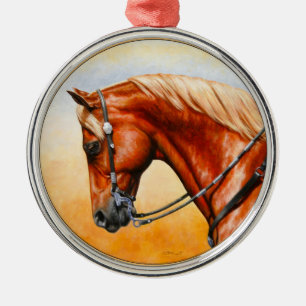 Sorrel Western Pleasure Quarter Horse Metal Ornament
