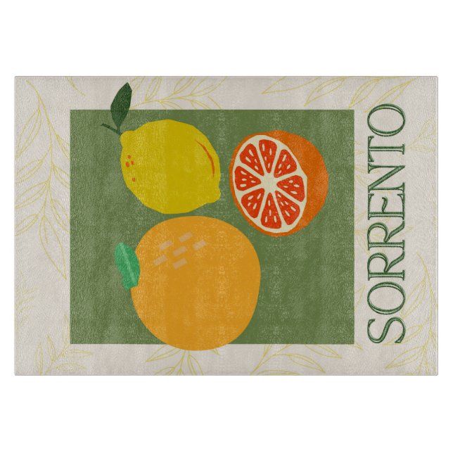 Sorrento Italy Citrus Kitchen Print Cutting Board (Front)