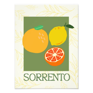Sorrento Italy Citrus Kitchen Print   Retro