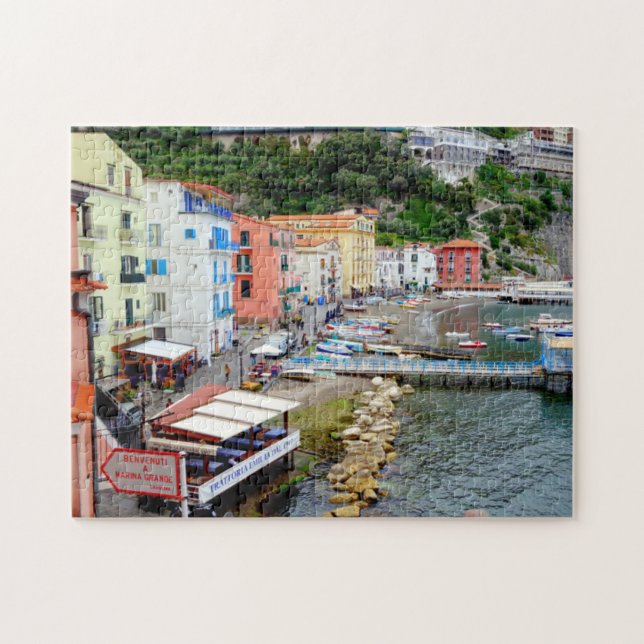Sorrento Marina Grande Beach & Harbour in Italy Jigsaw Puzzle (Horizontal)