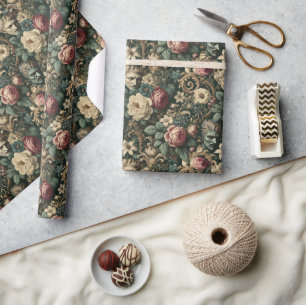 Sorrow in Any Language – Gothic Victorian Floral Wrapping Paper