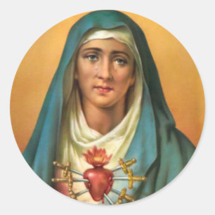 Sorrowful & Immaculate Heart of Virgin Mary Classic Round Sticker