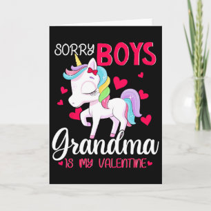 Sorry Boys Grandma Is My Valentine Valentine's Day Card