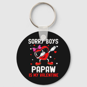Sorry Boys Papaw Is My Valentine Heart Dab Cute Gi Key Ring