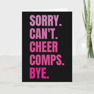 Sorry Can't Cheer Comps Bye Retro Funny Cheerleadi Card