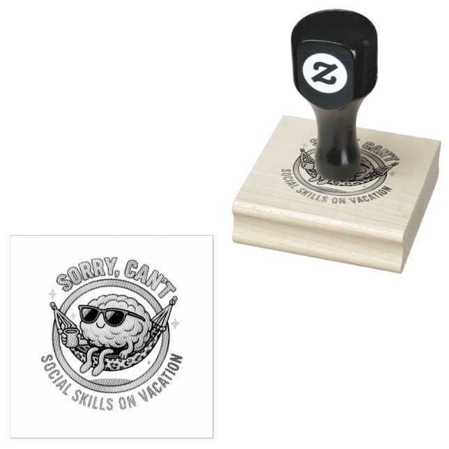 Sorry Can't.... Rubber Stamp (Stamped)