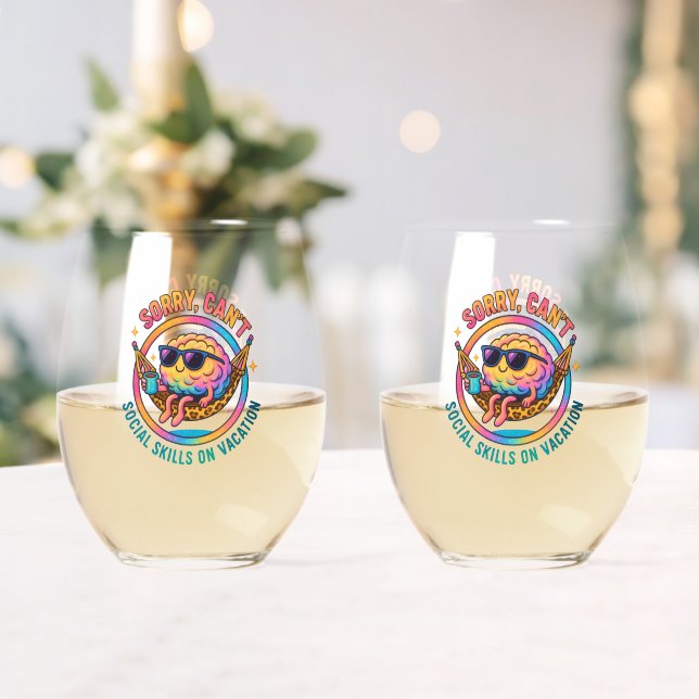 Sorry Can't.... Stemless Wine Glass (Insitu (Wedding))