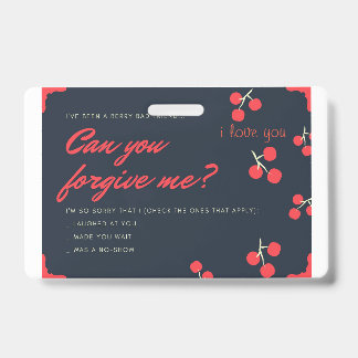 sorry card ID badge