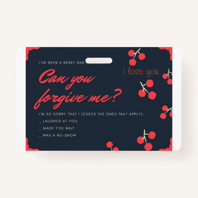 sorry card ID badge (Front)