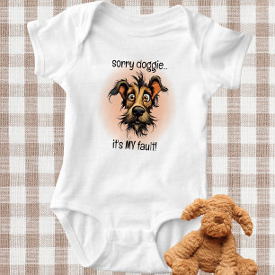 Sorry Doggie It's My Fault Funny  Baby Bodysuit