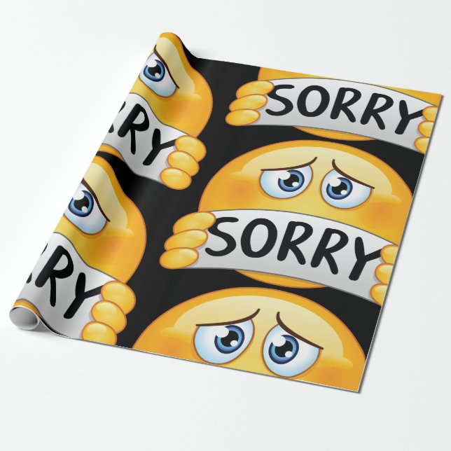 Sorry Emoticon Wrapping Paper (Unrolled)