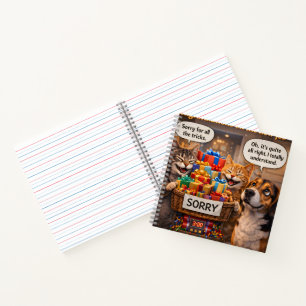 Sorry for all the tricks, cat and dog spiral noteb notebook