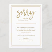 Sorry for Inconvenience | Cancellation or Postpone