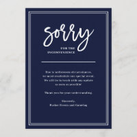 Sorry for Inconvenience | Cancellation or Postpone