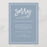 Sorry for Inconvenience | Cancellation or Postpone