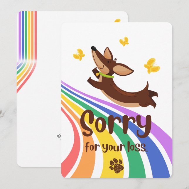 Sorry for the Loss of Your Dog Card (Front/Back)