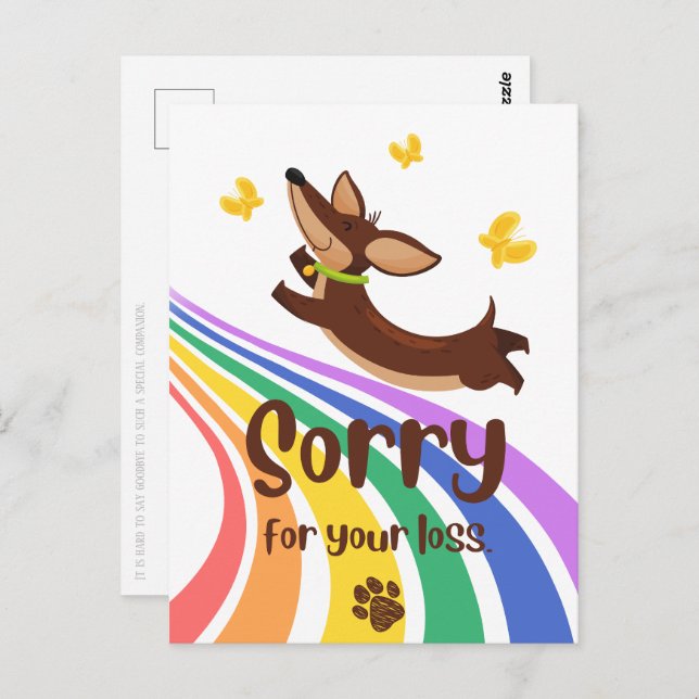 Sorry for the Loss of Your Dog Postcard (Front/Back)