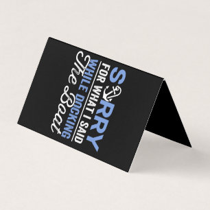 Sorry for what I said while docking the boat funny Business Card