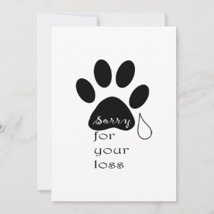 Sorry for your loss Pet sympathy card 