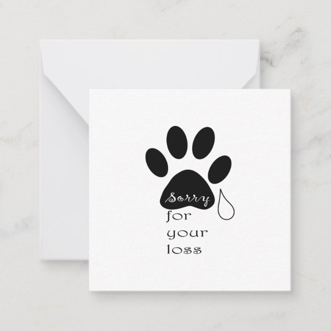 Sorry for your loss Pet sympathy card  (Front)