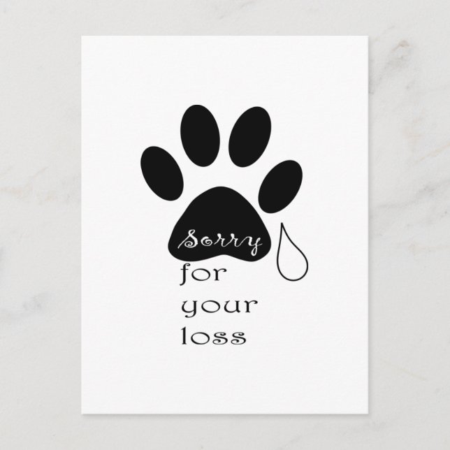 Sorry for your loss Pet sympathy card  (Front)