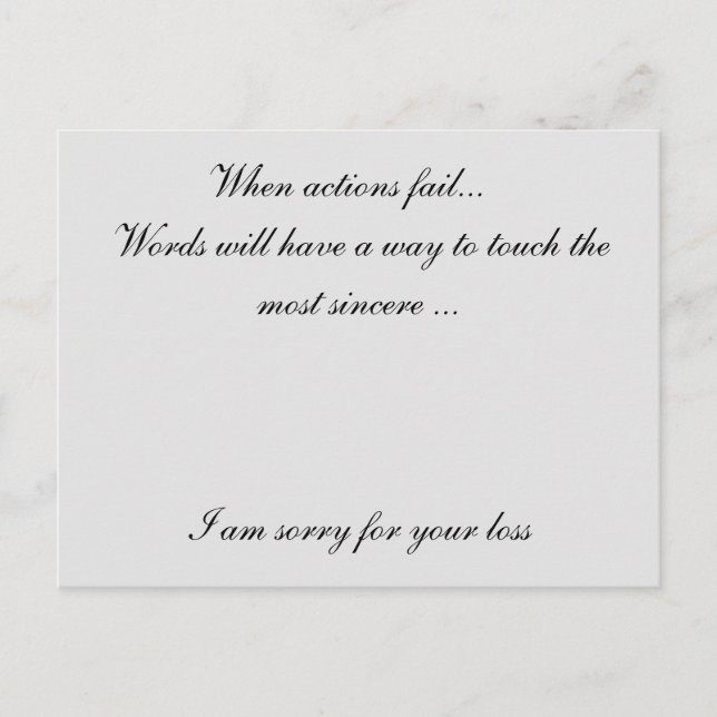 Sorry for your loss postcard (Front)
